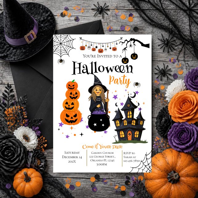 invitación a fiesta de Halloween con calaveras  (Subido por el creador)
