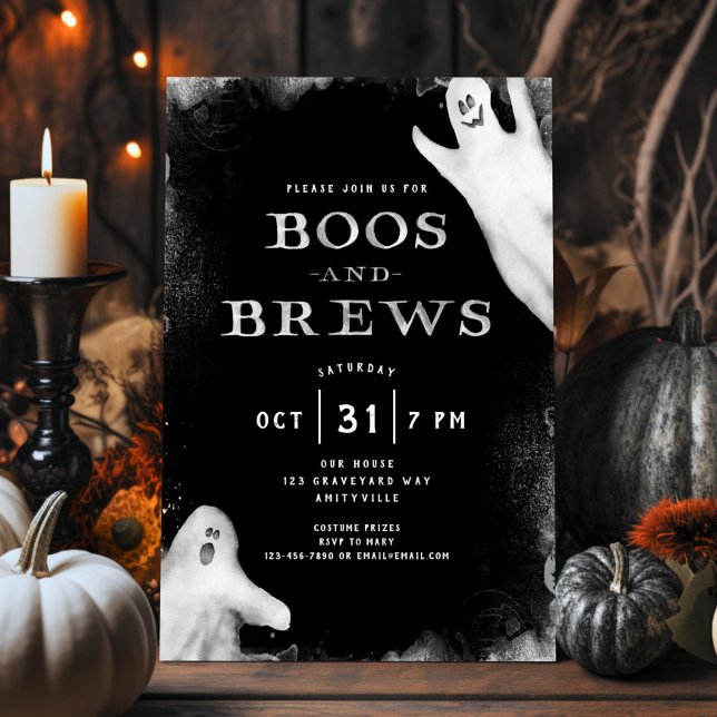 Invitación a fiesta de Halloween con fantasmas de  (Subido por el creador)