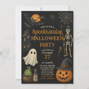 Invitación a fiesta de Halloween con la diversión