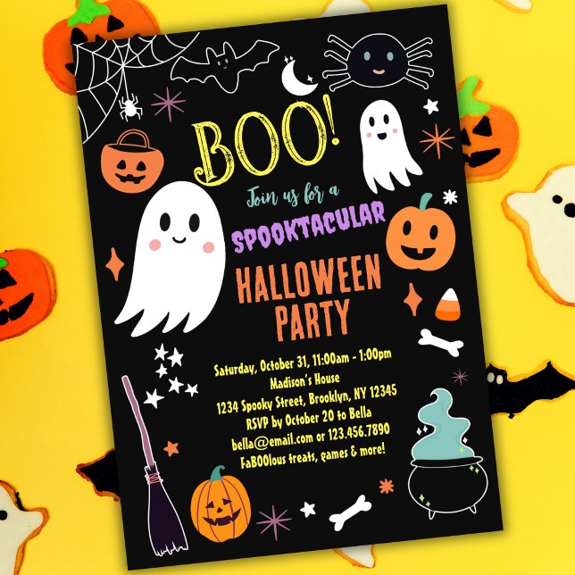 Invitación a fiesta de Halloween Cute Spooktacular (Subido por el creador)
