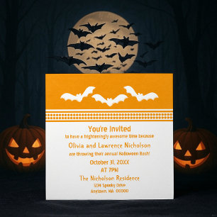 Invitación a fiesta de Halloween de Batty Gone, Na