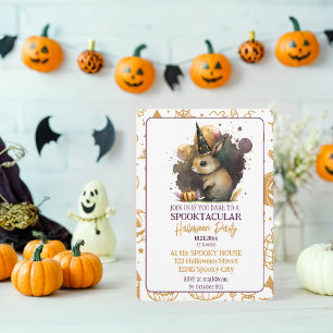 Invitación a fiesta de Halloween de conejo encanta