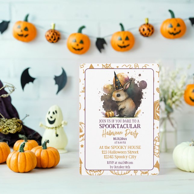 Invitación a fiesta de Halloween de conejo encanta (Subido por el creador)