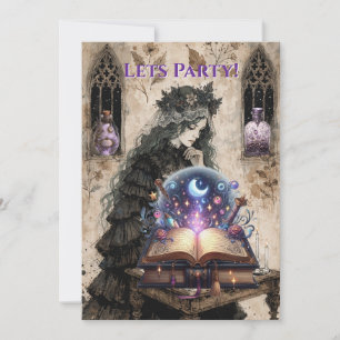 Invitación a fiesta de Halloween de Dark Academia