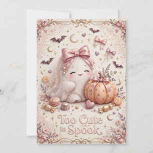 Invitación a fiesta de Halloween de fantasma lindo