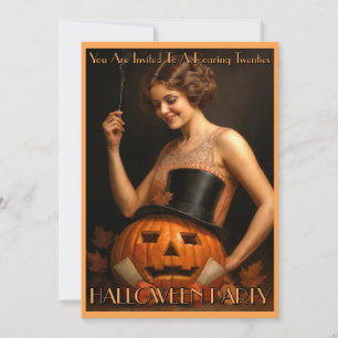 Invitación a fiesta de Halloween de Flapper de los