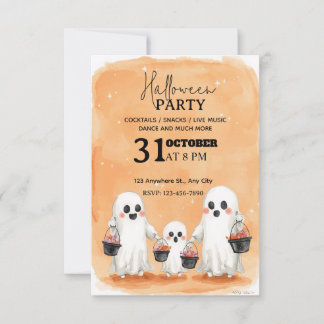 Invitación a fiesta de Halloween de la familia fan