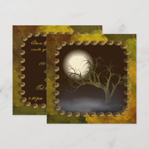Invitación a fiesta de Halloween en un árbol fanta