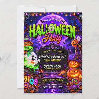 Invitación a fiesta de Halloween espeluznante