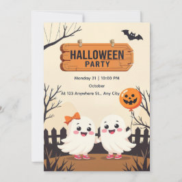 Invitación a fiesta de Halloween - Fantasmas amist