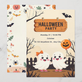 Invitación a fiesta de Halloween - Fantasmas amist