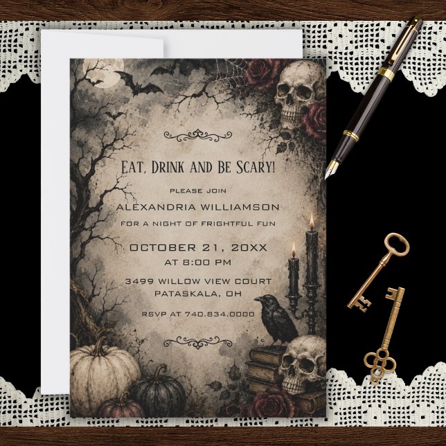 Invitación a fiesta de Halloween gótica (Subido por el creador)