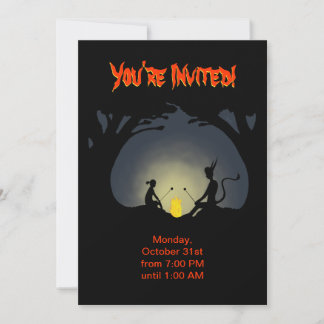 Invitación a fiesta de Halloween - Incendio en un