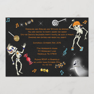 Invitación a fiesta de Halloween, invitación a bai