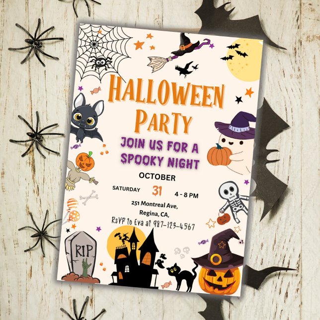 Invitación a fiesta de Halloween niños Fiesta noct (Subido por el creador)