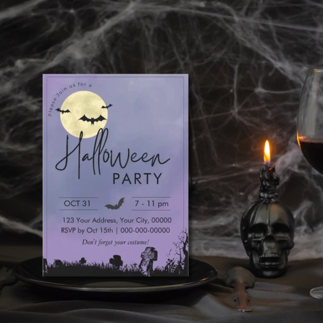Invitación a fiesta de Halloween, noche espeluznan (Subido por el creador)