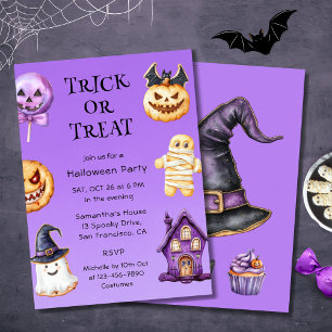 Invitación a fiesta de halloween para niños divert