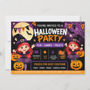 Invitación a fiesta de Halloween para niños Mons