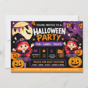 Invitación a fiesta de Halloween para niños Mons