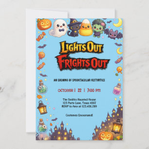 Invitación a fiesta de Halloween que brilla en la
