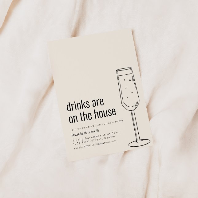 Invitación a fiesta de inauguración con champán (Subido por el creador)