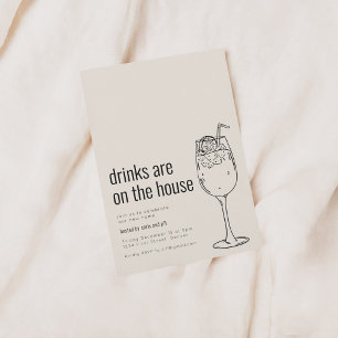 Invitación a fiesta de inauguración con cóctel