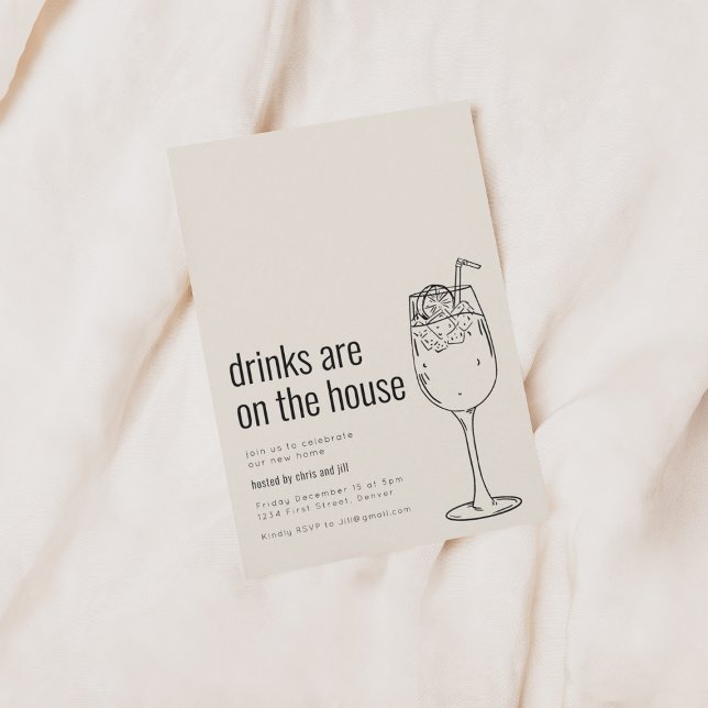 Invitación a fiesta de inauguración con cóctel (Subido por el creador)