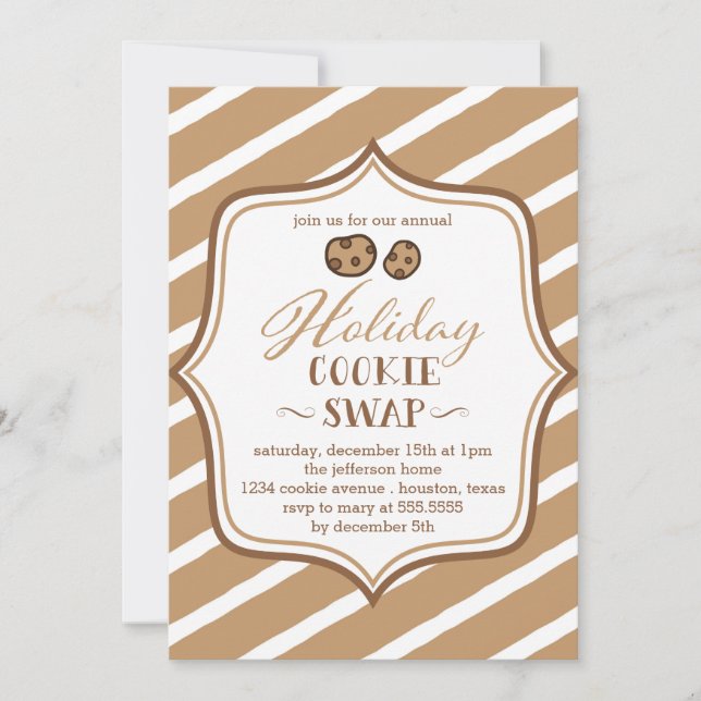 Invitación a fiesta de intercambio de cookies (Anverso)