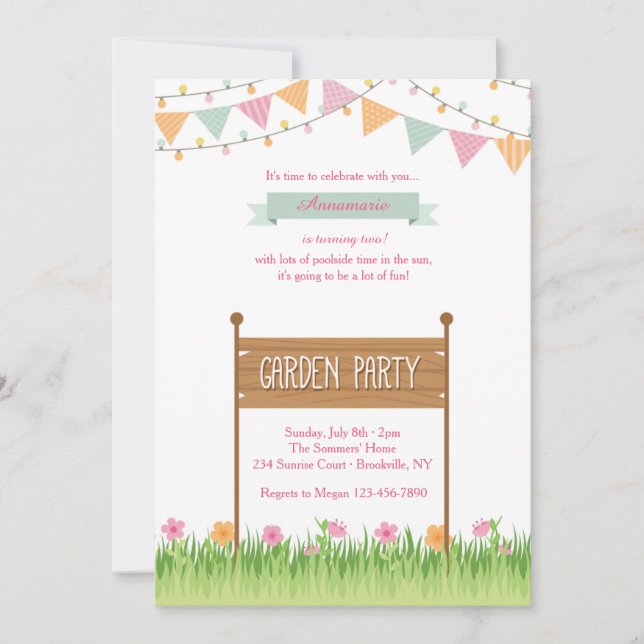 Invitación a fiesta de jardín (Anverso)