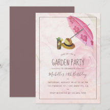 invitación a fiesta de jardín vintage retro