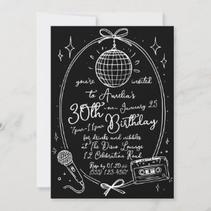Invitación a Fiesta de Karaoke por Cumpleaños Retr