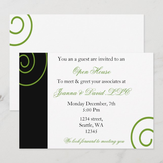 Invitación a fiesta de la Corporación Verde Divert (Anverso / Reverso)