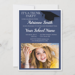 Invitación a Fiesta de la Escuela Navy Blue Trunk