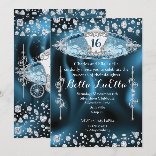 Invitación a fiesta de la fiesta de la princesa Sw (Anverso / Reverso)