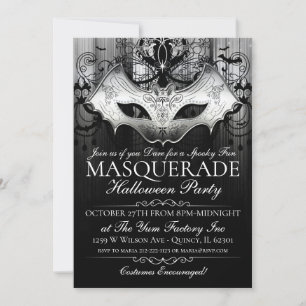 Invitación a Fiesta de la mascarada Gótica Bat Mas