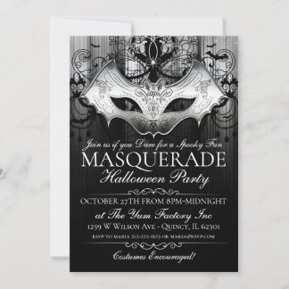 Invitación a Fiesta de la mascarada Gótica Bat Mas