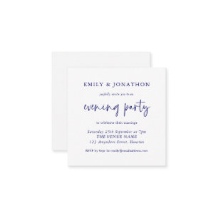 Invitación a Fiesta de la noche Boda blanco de la 