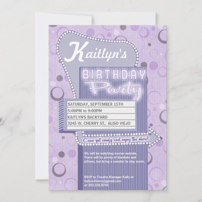 Invitación a fiesta de la película Impulso retro e (Anverso)