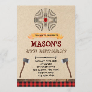 Invitación a fiesta de lanzamiento de hacha