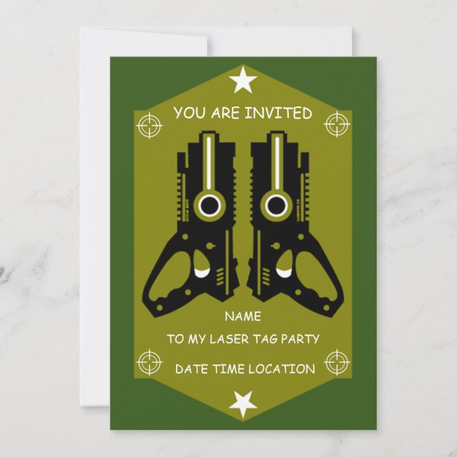 Invitación a fiesta de Laser Tag (Anverso)