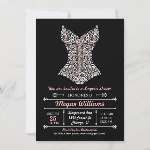 Invitación a fiesta de lencería en negro