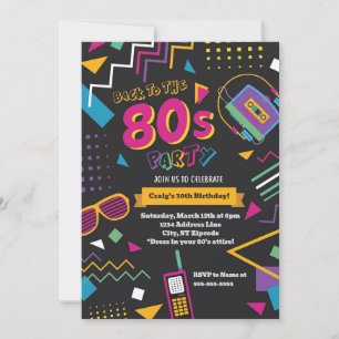 Invitación a fiesta de los 80
