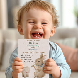 Invitación a fiesta de los dientes del niño de Bun