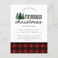 Invitación a fiesta de los Navidades de una granja