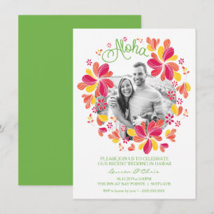 Invitación a fiesta de Luau Tropical con foto - Ha