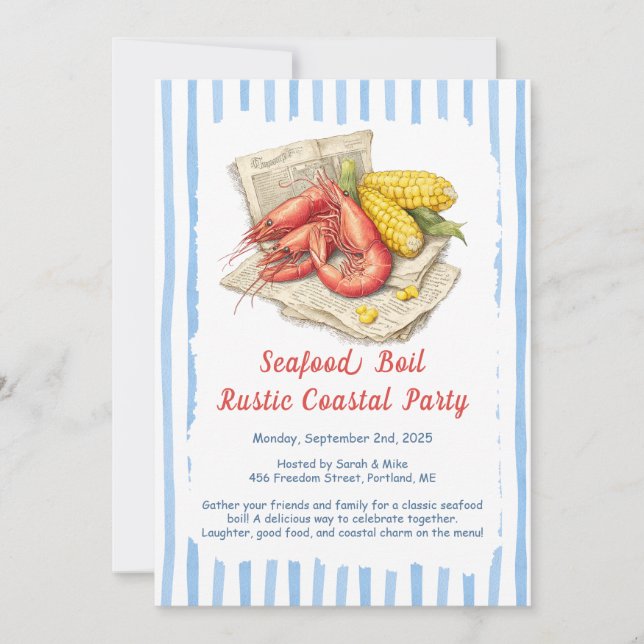 Invitación a Fiesta de Mariscos al Aire Libre – Co (Anverso)