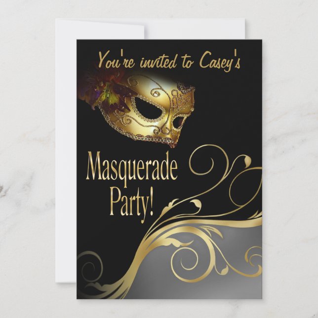 Invitación a fiesta de mascarada (Anverso)