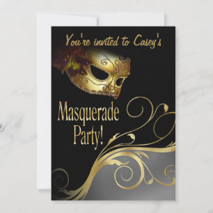 Invitación a fiesta de mascarada