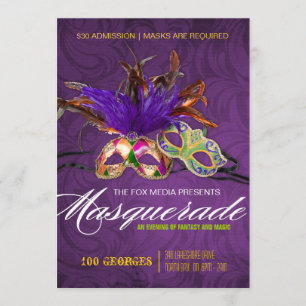 Invitación a fiesta de mascarada
