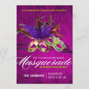 Invitación a fiesta de mascarada